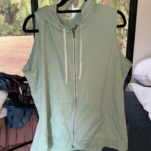 Eddie Bauer- light green cotton vest 2x
